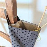 Go To knitting bag that holds your yarn while knitting